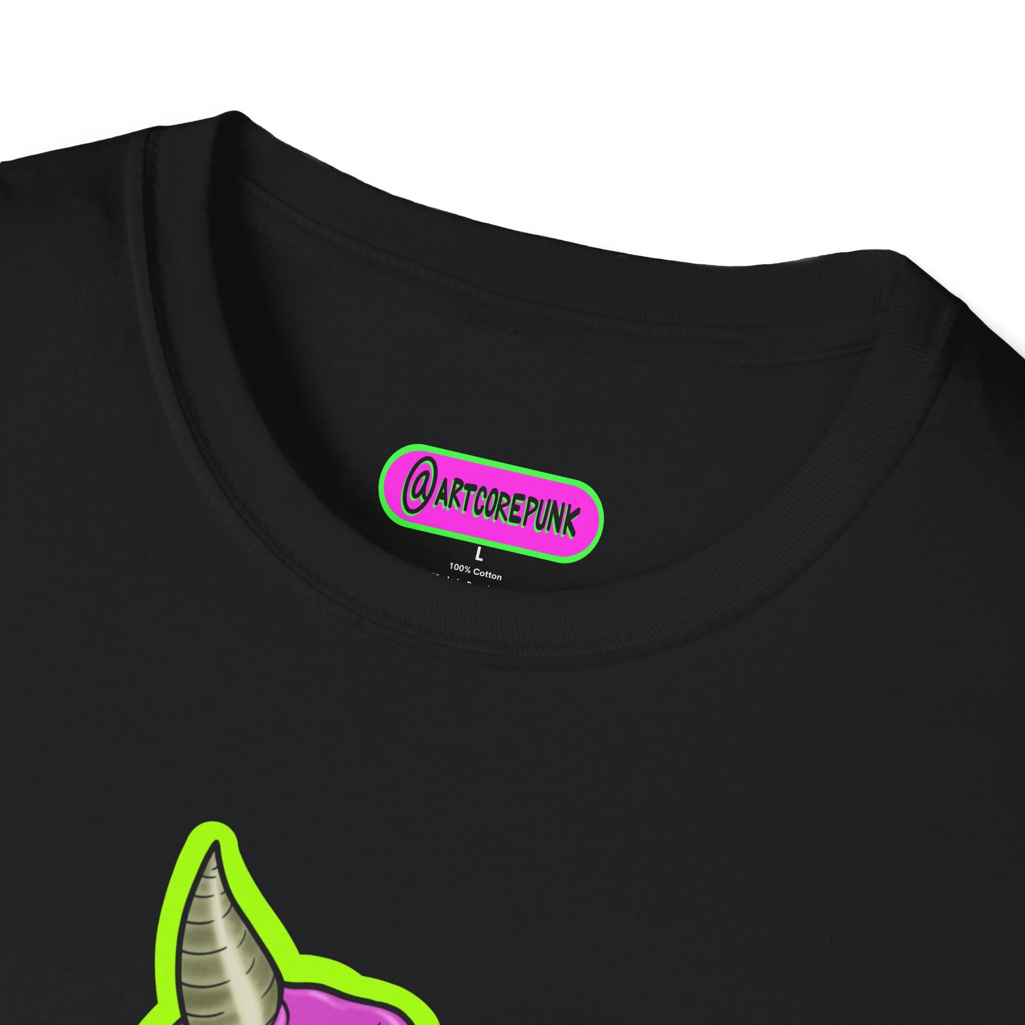 'The Hornsuit' Graphic T-Shirt — Neon Devil Suit Illustration