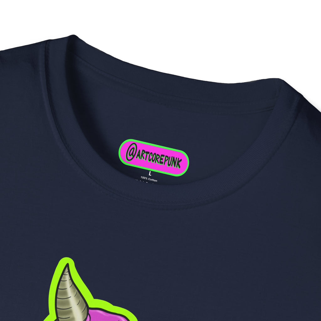 'The Hornsuit' Graphic T-Shirt — Neon Devil Suit Illustration