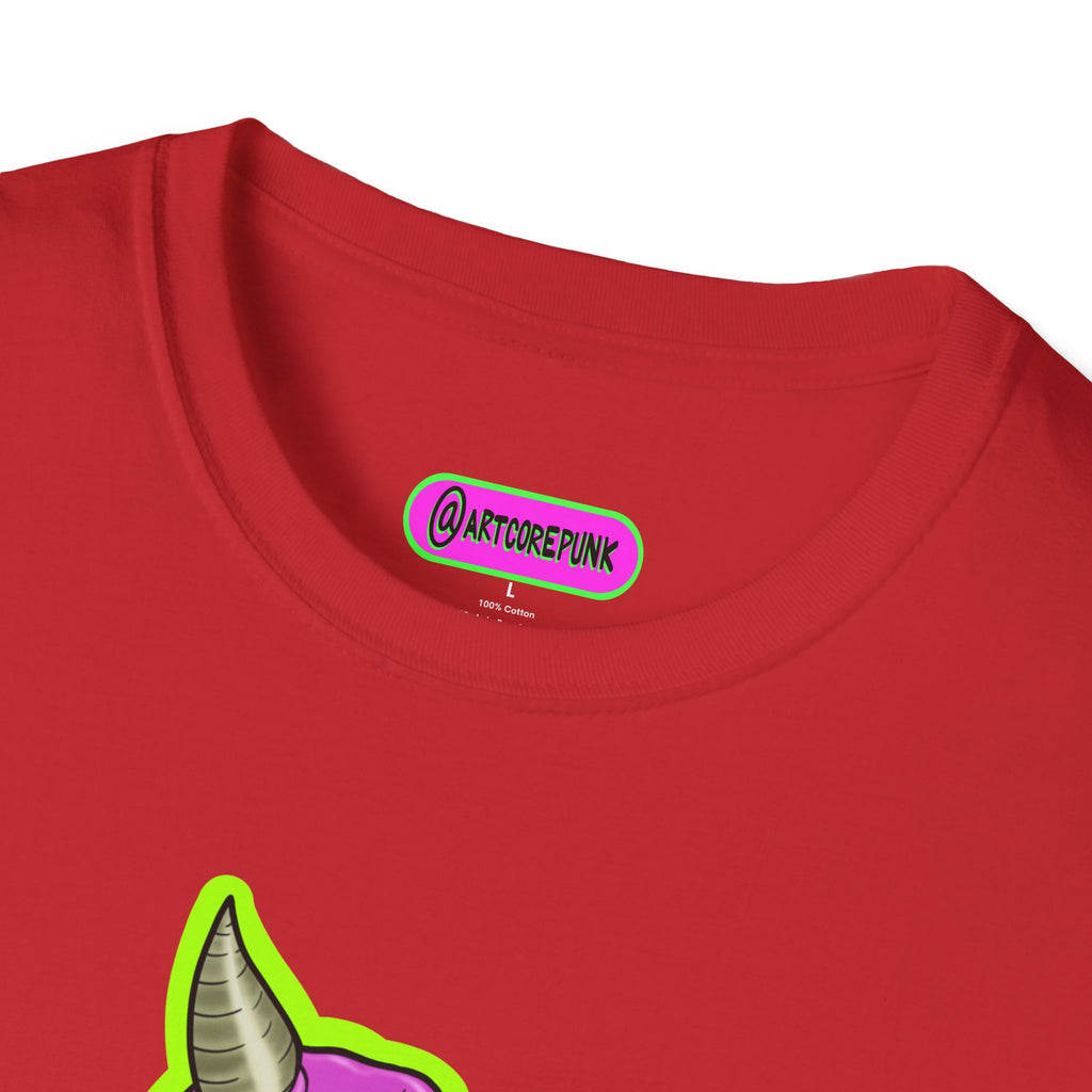'The Hornsuit' Graphic T-Shirt — Neon Devil Suit Illustration