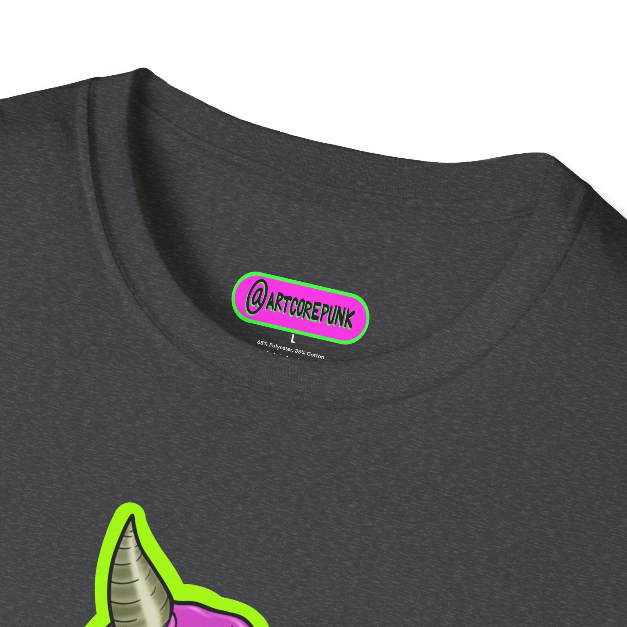 'The Hornsuit' Graphic T-Shirt — Neon Devil Suit Illustration