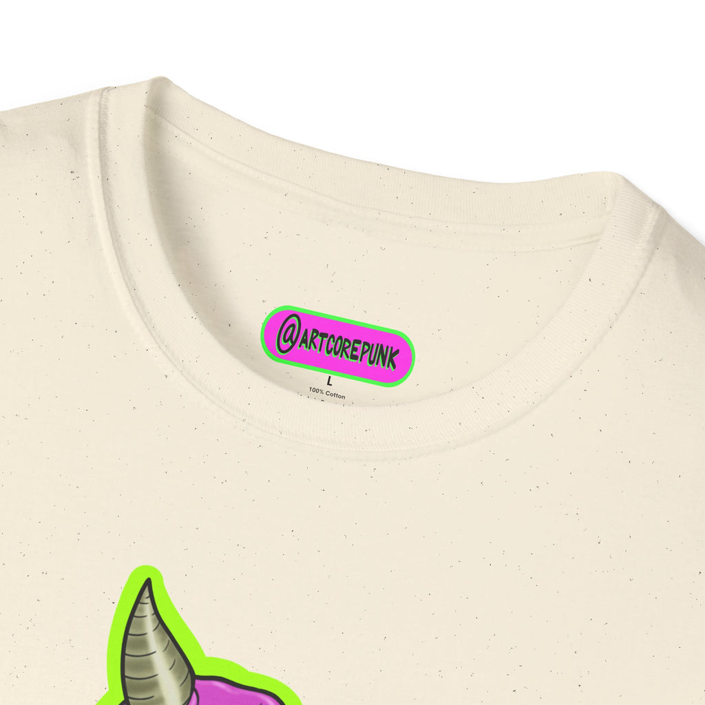 'The Hornsuit' Graphic T-Shirt — Neon Devil Suit Illustration